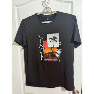 Men's MANFINITY Black Orange LA Graphic Short Sleeve T-Shirt & Shorts Set XL